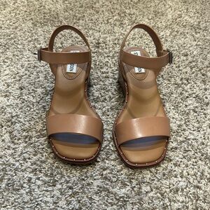 Tan wedge sandal, Steve Madden. Gently worn!